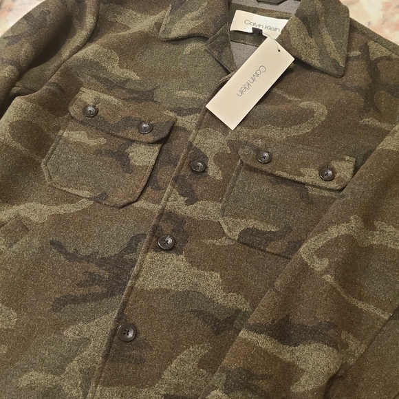 NWT Calvin Klein Wool Blend Camo Jacket - Picture 2 of 14